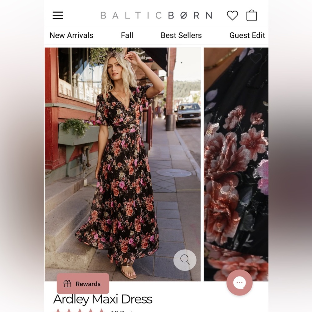 Fall floral maxi dress